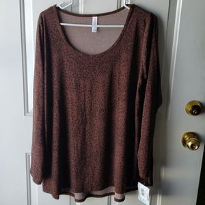Lularoe Lynnae top brown cheetah 2xl